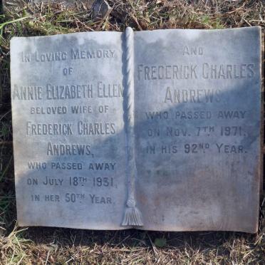ANDREWS Frederick Charles  -1971 &amp; Annie Elizabeth Ellen -1931
