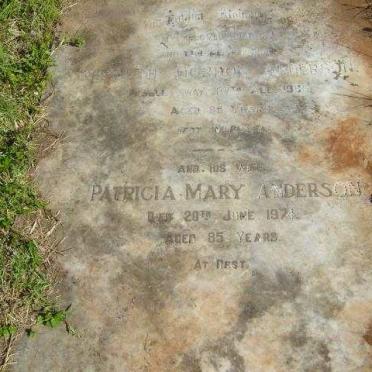 ANDERSON Kenneth Gordon -1965 &amp; Patricia Mary -1974