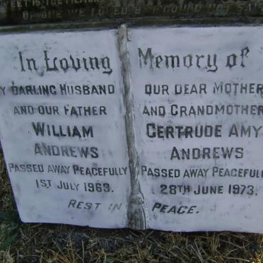 ANDREWS William -1963 &amp; Gertrude Amy -1973