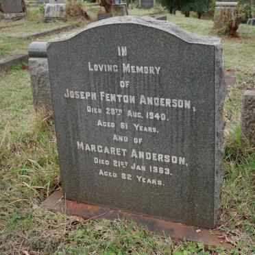 ANDERSON Joseph Fenton -1940 &amp; Margaret -1963