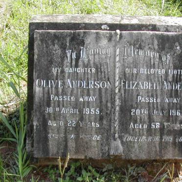 ANDERSON Elizabeth -1963 :: ANDERSON Olive -1955