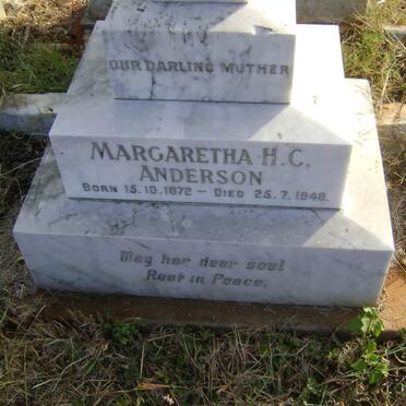 ANDERSON Margaretha H.C. 1872-1948
