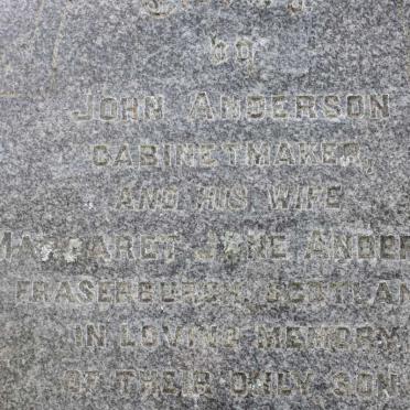 ANDERSON John &amp; Margaret Jane