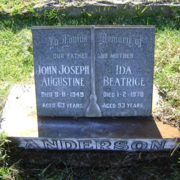 ANDERSON John Joseph Augustine -1949 &amp; Ida Beatrice -1978