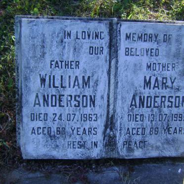 ANDERSON William -1963 &amp; Mary -1995