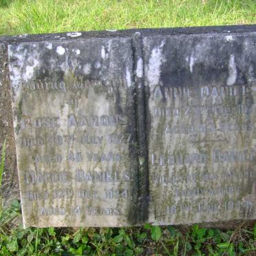 AARONS Rose -1927 :: DANIELS Maggie -1937 :: DANIELS Annie -1941 :: DANIELS Leonard -1944