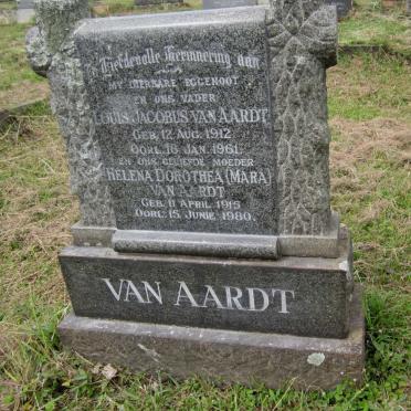 AARDT Louis Jacobus, van 1912-1961 &amp; Helena Dorothea 1915-1980