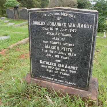 AARDT Lourens Johannes, van -1947 :: PITTS Marion -1956 :: AARDT Kathleen, van -1989