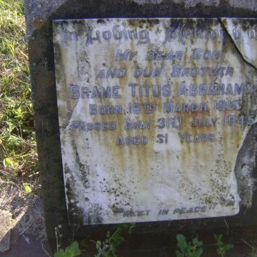 ABRAHAMS Brame Titus 1915-1945