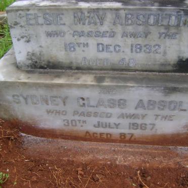 ABSOLOM Sydney Glass -1967 &amp; Elsie May -1932