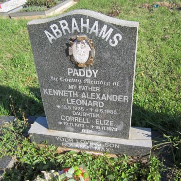 ABRAHAMS Kenneth Alexander Leonard 1935-1986 :: ABRAHAMS Correll Elize 1973-1973