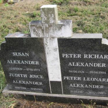 ALEXANDER Peter Richard 1924-1994 &amp; Susan 1929-1973