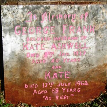 ASHWELL George Frank -1927 &amp; Kate -1962