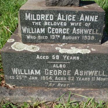 ASHWELL William George -1954 &amp; Mildred Alice Anne -1938