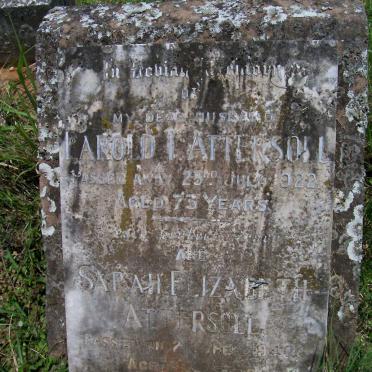 ATTERSOLL Harold Thomas -1922 &amp; Sarah Elizabeth -1940