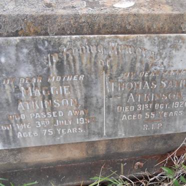 ATKINSON Thomas Samuel -1926 &amp; Maggie -1957