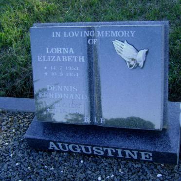 AUGUSTINE Dennis Ferdinand 1925-1983 :: AUGUSTINE Lorna Elizabeth 1953-1954