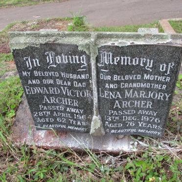 ARCHER Edward Victor -1964 &amp; Lena Marjory -1976