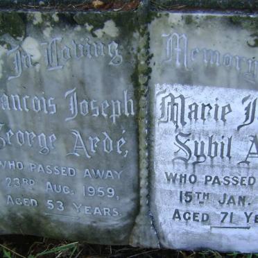 ARDÉ Francois Joseph George -1959 &amp; Mary Josephe Sybil -1991