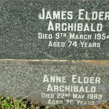 ARCHIBALD James Elder -1944 :: ARCHIBALD Anne Elder -1989