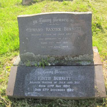BURNETT Edward Baxter 1891-1958 &amp; Edith 1892-1982