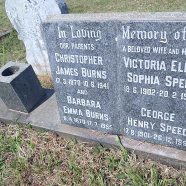 BURNS Christopher James 1870-1941 &amp; Barbara Emma 1870-1955