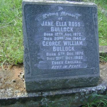 BULLOCK George William 1875-1952 &amp; Jane Ella ROSS 1872-1946