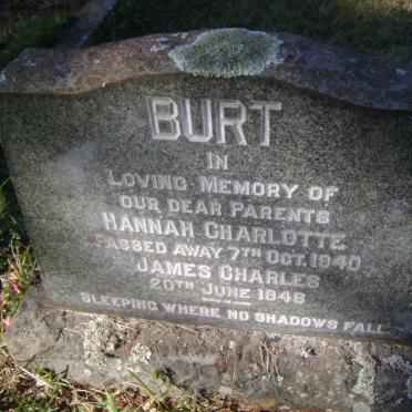 BURT James Charles -1946 &amp; Hannah Charlotte -1940