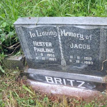 BRITZ Jacob 1919-1993 &amp; Hester Pauline 1905-1987