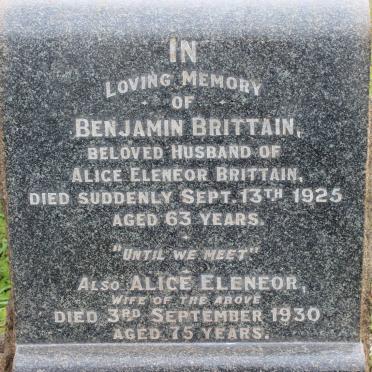 BRITTAIN Benjamin -1925 &amp; Alice Eleneor -1930