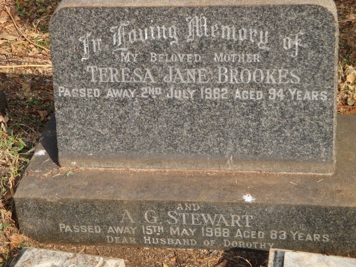 BROOKES Teresa Jane -1962 :: STEWART A.G. -1968