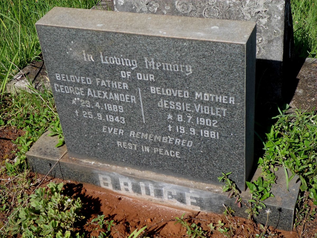 BRUCE George Alexander 1889-1943 &amp; Jessie Violet 1902-1981