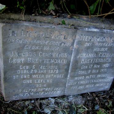 BREYTENBACH Jacobus Cornelius Gert 1910-1970 &amp; Johanna Catharina 1905-1971