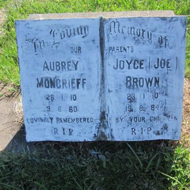 BROWN Aubrey Moncrieff 1910-1960 &amp; Joyce Daisy 1910-1984