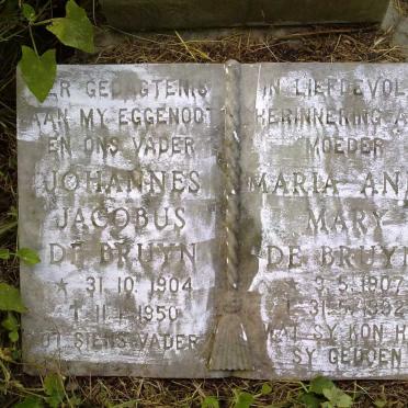 BRUYN Johannes Jacobus, de 1904-1950 &amp; Maria Anne Mary 1907-1992