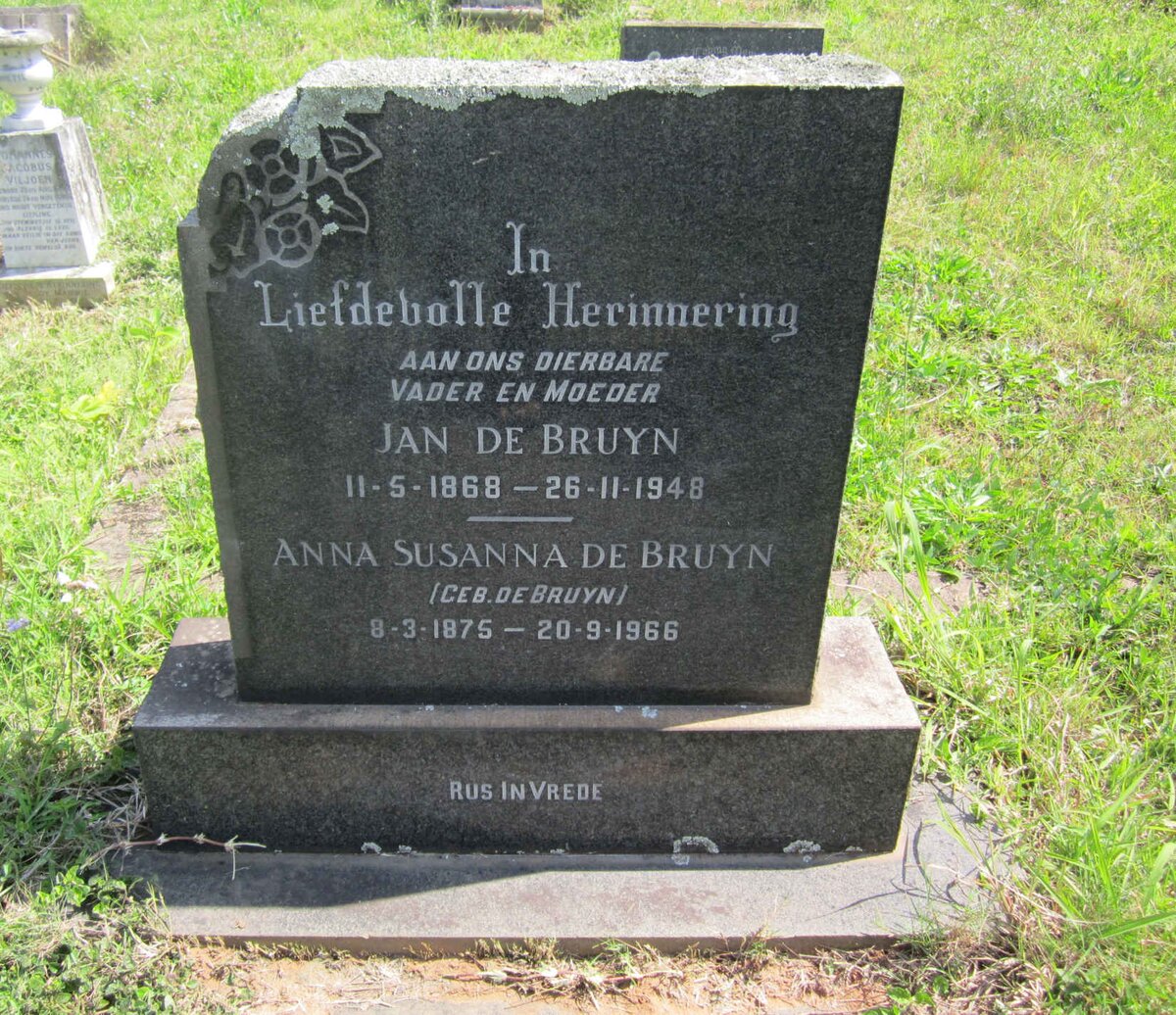 BRUYN Jan, de 1868-1948 &amp; Anna Susanna de BRUYN 1875-1966