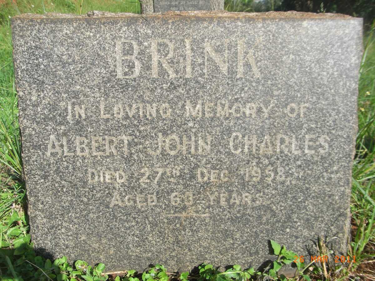 BRINK Albert John Charles -1958