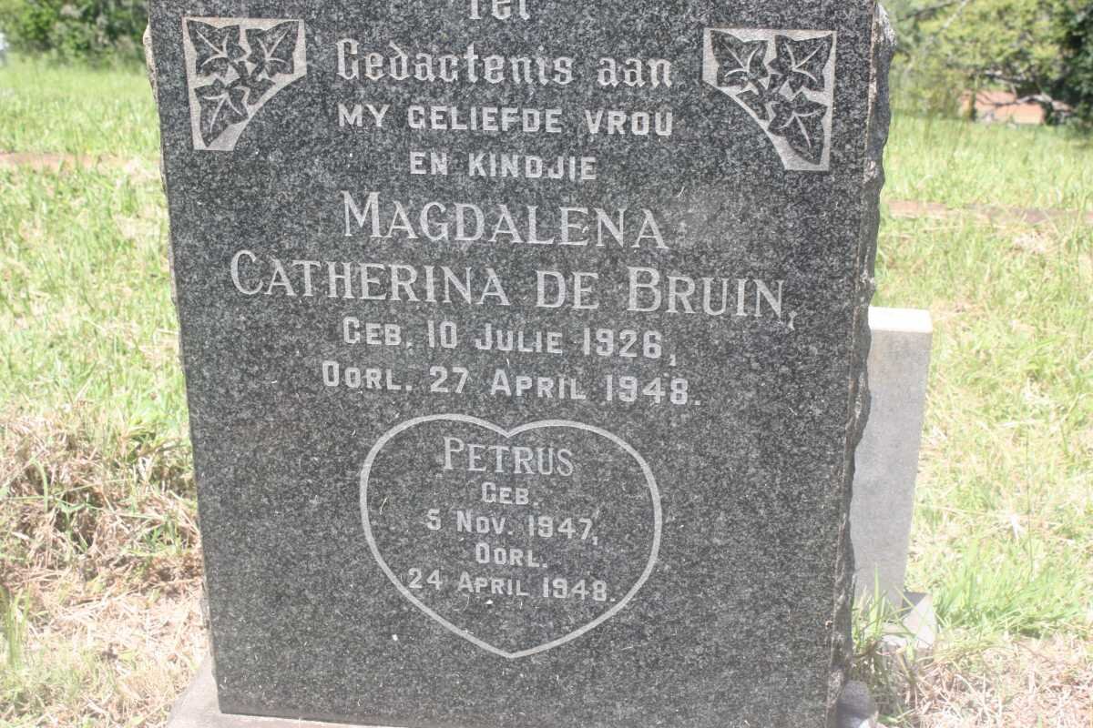 BRUIN Magdalena Catherina, de 1926-1948 :: DE BRUIN Petrus 1947-1948