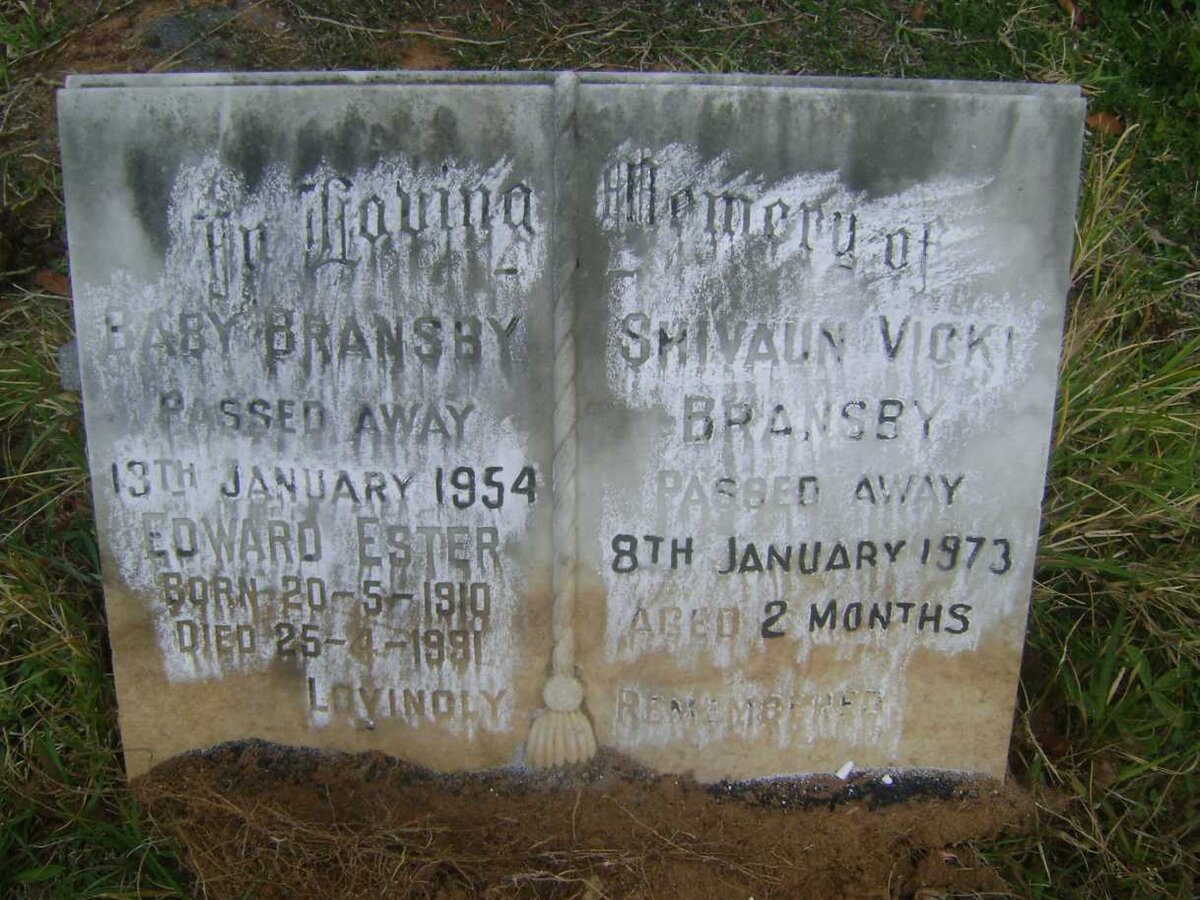 BRANSBY Edward Ester 1910-1991 :: BRANSBY Baby -1954 :: BRANSBY Shivaun Vicki -1973