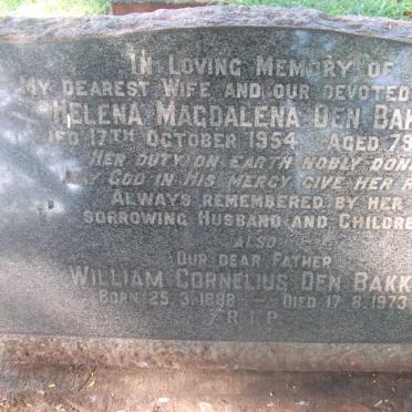 BAKKER William Cornelius, den 1888-1973 &amp; Helena Magdalena -1954