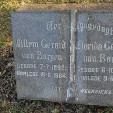 BARGEN Willem Gerard, von 1892-1964 &amp; Florida Caroline 1905-1983
