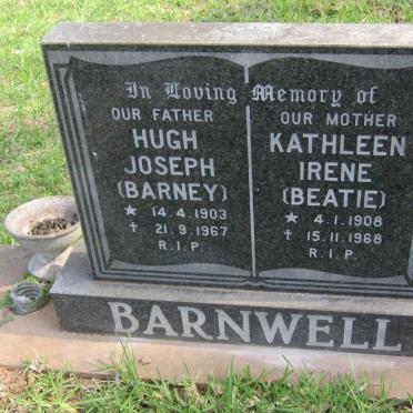 BARNWELL Hugh Joseph 1903-1967 &amp; Kathleen Irene 1908-1968