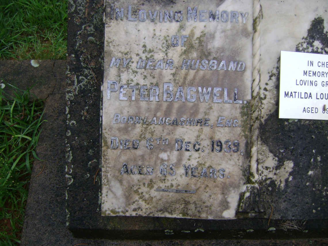 BAGWELL Peter -1939 &amp; Matilda Louisa