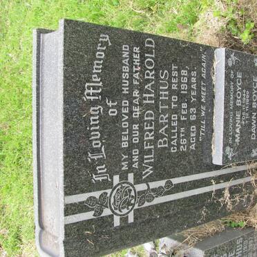 BARTHUS Wilfred Harold -1968 :: BOYCE Manie 1944-1999 &amp; Dawn 1948-1999