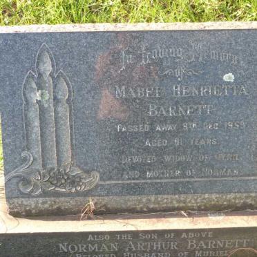 BARNETT Mabel Henrietta -1959 :: BARNETT Norman Arthur