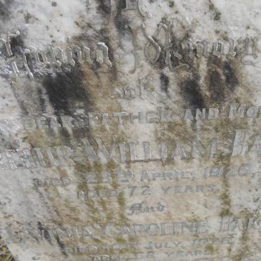 BAKER Arthur William -1926 &amp; Lavinia Caroline -1926