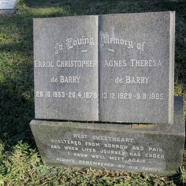 BARRY Agnes Theresa, de 1929-1985 :: BARRY Errol Christopher, de 1953-1978