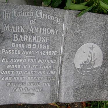 BARENDSE Mark Anthony 1956-1976