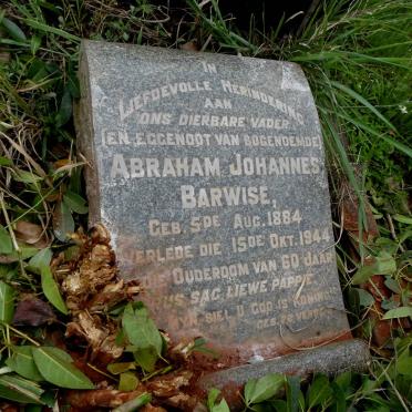 BARWISE Abraham Johannes 1884-1944 &amp; Maria Magdalena GOURIE 1890-1943 