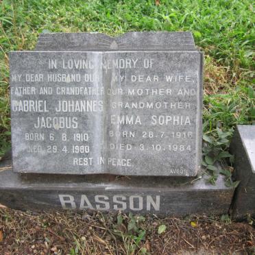 BASSON Gabriel Johannes Jacobus 1910-1980 &amp; Emma Sophia 1916-1984